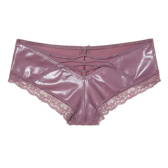 Victoria's Secret Faux leather cheeky panty wine color size Small - Picture 4 of 4